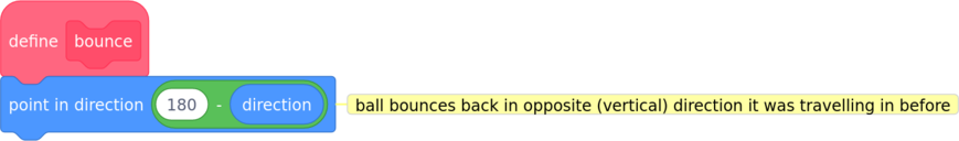 code to make ball bounce off an object