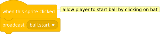 code to broadcast ball “start” & “stop” messages from the bat