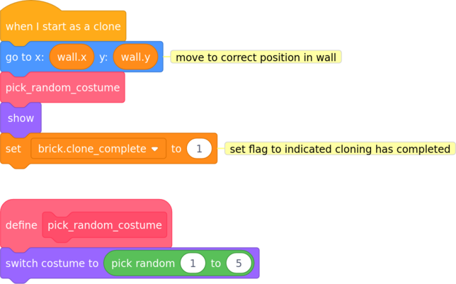 code to move new brick
