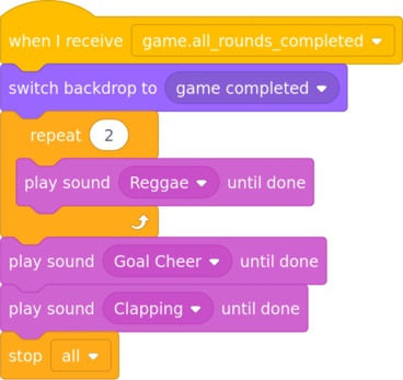 code for completing the game