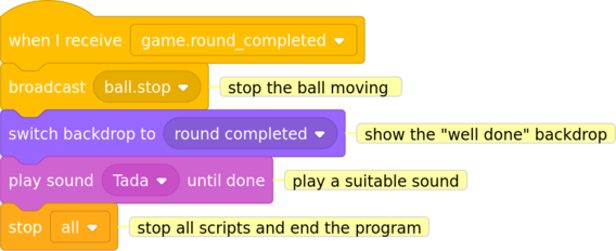 code to end the round
