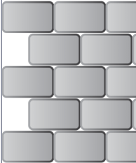 First try at staggered wall: holes at left side